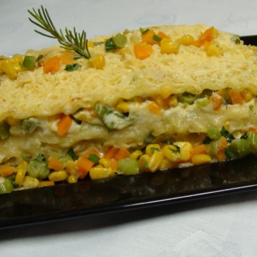 Lasanha vegetariana ao creme de queijos
